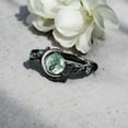 thumbnail image 3 of JEWELRYTREASURE 5 mm / 0.8 CT Natural Moss Agate Ring 925 Sterling Silver Ring Nature Inspired Emerald Leaf Ring Customized Jewelry Gift for Women, 3 of 3