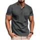 thumbnail image 2 of Ceisia Men's Henley Shirt | Slim Fit Short Sleeve Solid Color Henley | Stretch Breathable (Leather Buckle Cargo Pocket) Gift, 2 of 6