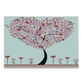 thumbnail image 2 of Valentine Cutting Board, Heart Shaped Tree Daisies Wildflowers Red Leaves Forest Romance Season Image, Decorative Tempered Glass Cutting and Serving Board, Large Size, Pink Red, by Ambesonne, 2 of 5