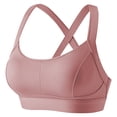 thumbnail image 4 of Arlun Fixed Cup Integrated Sports Bras for Women Back Crossing Design Comfort for Workouts Running Fitness Wear High Support Simple Stylish Yoga Bralettes Red S, 4 of 4