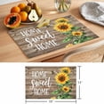 thumbnail image 6 of Sunflower Brown Placemats Set of 4 Farmhouse Bee Country Wooden Grain Place Mats Indoor Wipeable Table Mats Washable Cloth Dining Table Placemats for Kitchen Holiday Party Home Decor 13x19 Inch, 6 of 9