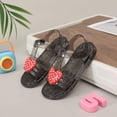 thumbnail image 3 of Toddler Sandals Girls Jelly Shoes Open Toe T-Strap Kids Clear Flat Shoes Summer Waterproof Beach Shoes Black 10 Little Kid, 3 of 5