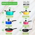 thumbnail image 2 of Juego de utensilios de cocina antiadherentes NutriChef de 15 piezas | Lacado resistente al calor, incluye ollas y sartenes, cacerola, sartenes, ollas, olla para horno, tapas y utensilios., 2 of 5
