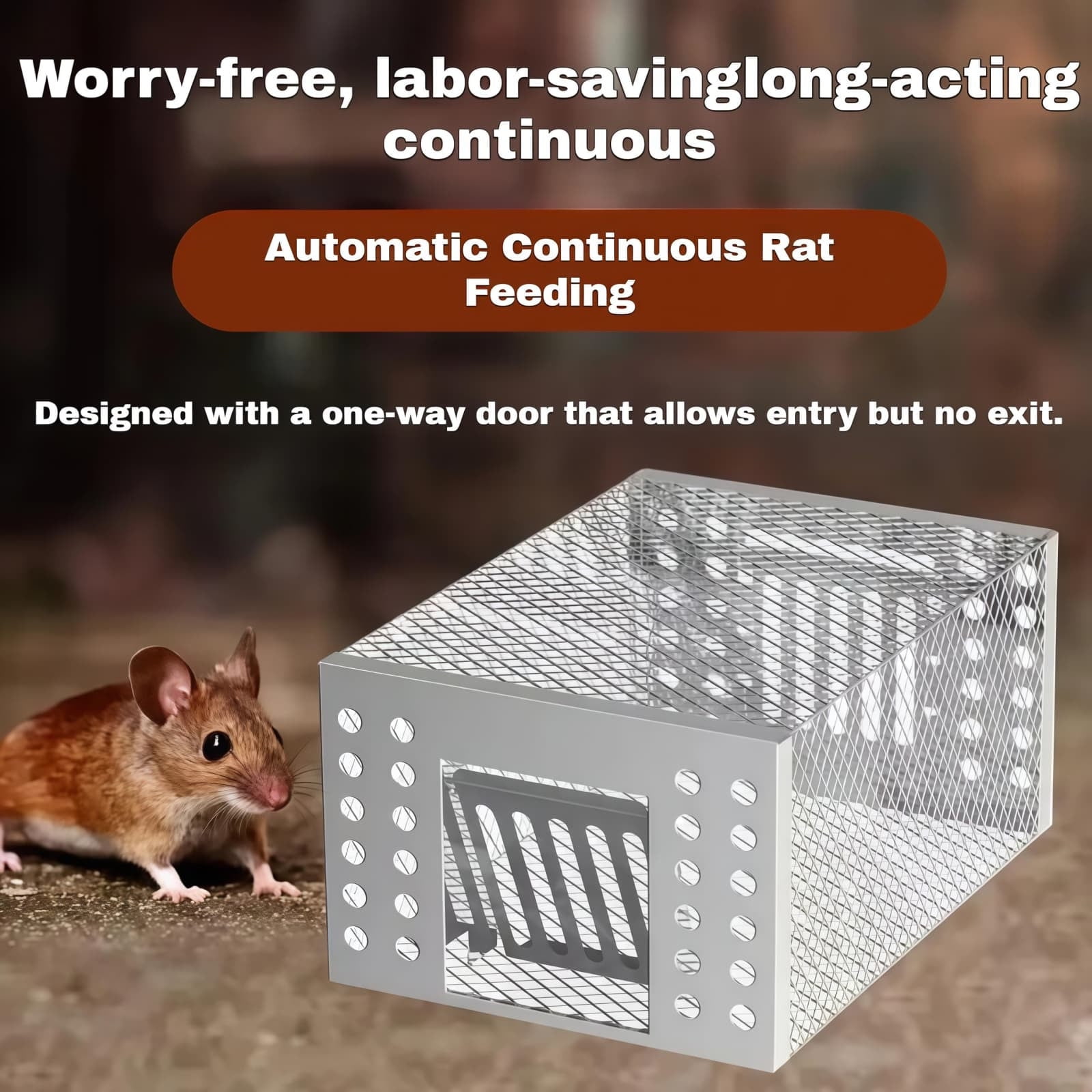 Rat Trap, Metal Reusable Mousetrap Mousetrap Automatic Continuous Circulation Mousetrap Household Mousetrap Safe and Efficient Mousetrap Easy to Set Mice Catcher for Indoor and Outdoor