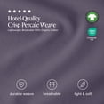 thumbnail image 6 of Bare Home Organic Percale Sheet Set - 100% Organic Cotton - Queen, Dusty Purple, 6 of 10