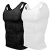 thumbnail image 2 of 2 Pack Men's Body Shaper Compression Shirt Slimming Tank Top Sleeveless Shapewear Undershirt Gynecomastia Tummy Control, 2 of 8