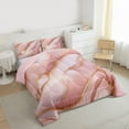 thumbnail image 3 of Castle Fairy Kids Teens Female Gradient Marble Stone Pattern Bedding Comforter Set 2pcs,Mountain Fluid Gold Metallic Twin Comforter Sets Microfiber,Ombre Marbling Watercolor Breathable Bedding Set, 3 of 8