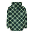 thumbnail image 6 of Uaswgudfs Women's Teal Plaid Printed Hooded Zip-Up Jacket, Long Sleeve Casual Coat with Pockets Drawstring - Fashionable Daily & Winter Outerwear M, 6 of 7