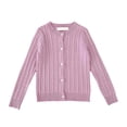 thumbnail image 7 of Husipze Cable Knit Cardigan Sweater for Girl Button Front Long Sleeves Cozy Soft Relaxed Fit Lightweight Fashion Outerwear Pink 4-5 Years, 7 of 7