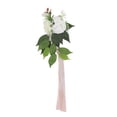 thumbnail image 2 of Wedding Chair Back Flower Artificial Lifelike Full Shape Rich Layers Elegant Rose Wedding Party Chair Back Decoration, With Leaves And Ribbons, 2 of 8