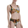thumbnail image 2 of Daiia Welcom Fall printed 2 piece Swimsuit Bikinis for Women High Waisted Racerback Bathing Suits Summer Tummy Control Scoop Neck Swimwear-Large, 2 of 8