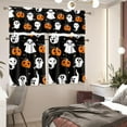 thumbnail image 3 of Halloween Ghost Kitchen Curtains and Valances 3 Piece Set,Valance Curtains for Kitchen Windows Halloween Kitchen Curtains Tiers and Valances for Cafe Living Room Window Decor, 3 of 5