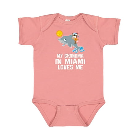 

Inktastic Grandma in Miami Florida Loves Me Gift Baby Boy or Baby Girl Bodysuit