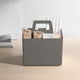 thumbnail image 4 of Caja de almacenamiento de plástico apilable con tapa y partición - Organizador de escritorio de 2 compartimentos para maquillaje, joyería, material de oficina, blanco o marrón, 4 of 6
