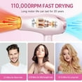 thumbnail image 5 of Morfone Hair Dryer, Negative Ionic Foldable Blow Dryer for Fast Drying, Thermo-Control Compact Hair Blow Dryer with Hair Diffuser, Pink, 5 of 10