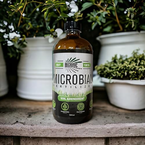 Microbial Fertilizer Soil Amendment - Root Enhancer - Increased Yields - Nitrogen Fixation - Active and Living Liquid Microbial Concentrate (16 fl oz)