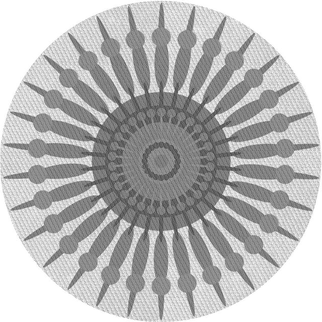Ahgly Company Tapis de Zone Rond Gris Transitionnel pour Intérieur Lavable à la Machine, 3 Pieds Rond