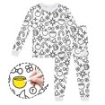 thumbnail image 2 of WEIYLL Ensembles de Tenues pour Filles Enfants Col Rond Manches Longues Haut Pantalon Pyjamas Diy Peint à la Main Blanc Tenue d'Automne Filles Taille 7-8 Ans, 2 of 7
