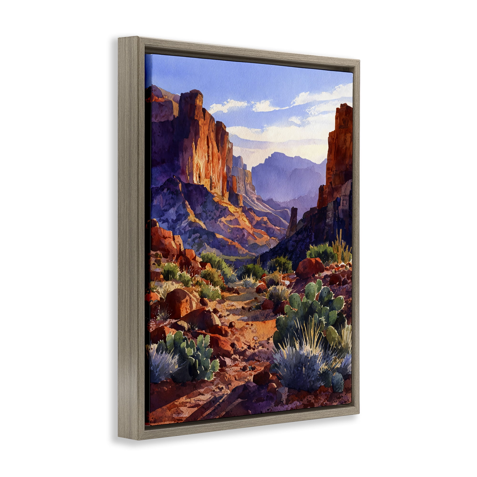 Stupell Industries Western Colors Earthy Desert Brown Framed Floater Canvas Wall Art, design by Franklyn Gregory
