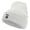 White, variant on Scandinavian Flower Embroidered 12 inch Acrylic Blank Cuff Long Beanie - Khaki OSFM