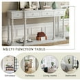 thumbnail image 4 of Lunale 63" Retro Senior Console Table, Storage Sideboard Cabinet with 4 Drawers and 1 Shelf for Hallway Living Room Bedroom, White, 4 of 7
