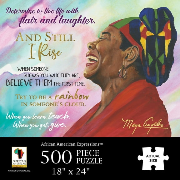 African American Expressions – 500-Piece Jigsaw Puzzle – Inspirational Black Art, Best for Relaxation and Reflection (Maya Angelou)