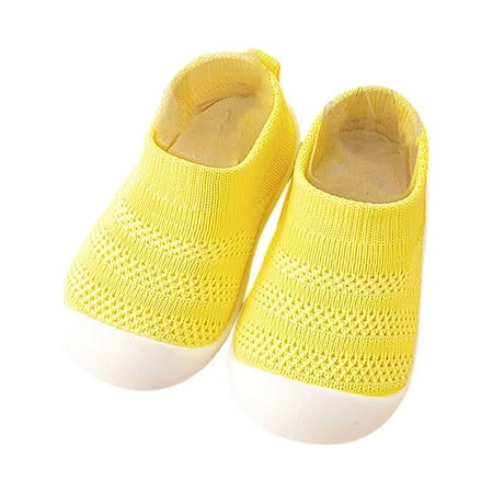 

Baby Sandals Sneakers Flat Bottom Non Slip Half Open Toe Slip Breathable Soft Slippers Yellow 28 4Y-4.5Y