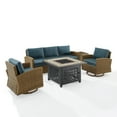 thumbnail image 5 of Bradenton 5Pc Swivel Rocker And Sofa Set W/Fire Table Navy/Weathered Brown - Tucson Fire Table, Sofa, Side Table, & 2 Swivel Rockers, 5 of 20