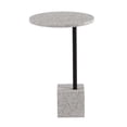 thumbnail image 4 of HomeRoots 402276 24 in. Faux Marble Round End Table, Black & White, 4 of 5