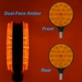 DUNTUO 4" Round DualFace AIF4 Amber Lens 12V Pedestal Mount Hazard