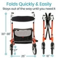 thumbnail image 3 of Vive Everglide Rollator Walker – Lightweight, Foldable, Adjustable Mobility Aid with Seat & Brakes, Black, 3 of 9