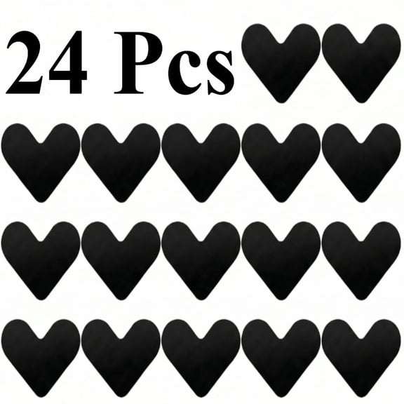 24 Pcs Heart Shape Double Sided Rug Grippers, Non Slip Carpet Pads for Hardwood Floors