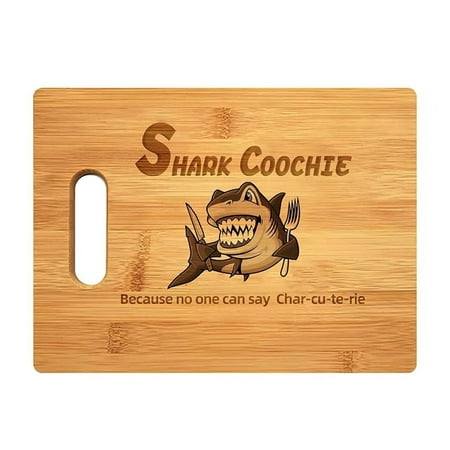 

Shark Coochie Charcuterie Board Personalized Charcuterie Board Las-er Engraved Bam-boo Cutting Board Funny Charcuterie Board For Meat And Cheese B