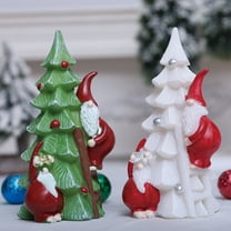 Christmas Tree Tabletop Decorations,Small Christmas Tree With Lights Santa Claus Desktop Lighted Tree Figurine Ornaments Battery Operated for Holiday Home Office Decoration Gift Ornaments