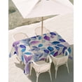 thumbnail image 3 of 54x80 Inch Outdoor Tablecloth with Umbrella Hole Zipper Rectangle Blue Purple Leaves Rectangular Tablecloths Outside Waterproof Botanical Abstract Color Retro Plants Patio Table Cover for Picnic, 3 of 8