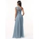 thumbnail image 2 of Vestido de dama de honor deamify, cintura larga tipo imperio, gasa salvia, 2 of 7