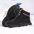 thumbnail image 6 of Men's High-Top Snow Boots, Winter Warm Fleece-Lined Outdoor Sports Shoes, Solid Color, Lace-Up Closure, PU Upper, Fabric Inner & Insole, EVA Sole, for Hiking & Casual Use - Black/Khaki, Winter Boots, 6 of 10