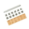 thumbnail image 1 of 12pcs Leather Craft Working Saddle Making DIY Tools Carving Metal Stamps Set grass, 1 of 9