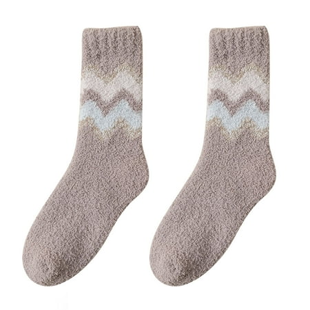 

Womens Winter Socks Autumn And Winter Mid Tube Socks Coral Fleece Thickened Warm Stockings Top for Winter