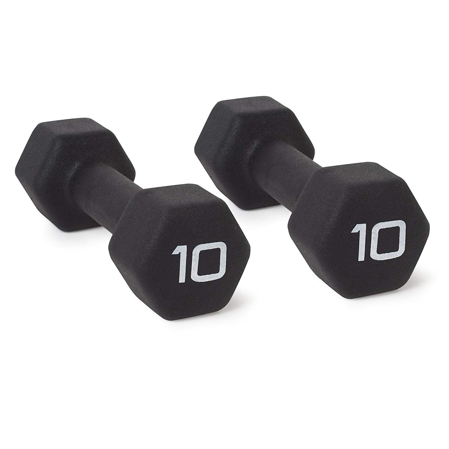 WF Athletic Supply 46lb Black Neoprene Dumbbell Set with Storage Rack