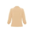 thumbnail image 4 of Women's Casual Fitted Blazer Draped Open Front with Ruched 3/4 Sleeves (S-3XL), 4 of 5