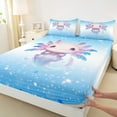 thumbnail image 3 of Manfei 3D Kawaii Axolotl Bed Sheets for Kids, Dreamy Blue Stars Print King Sheets, Dreamy Animal Sheet Set, Microfiber Bedroom Decor, 4pcs, 3 of 7