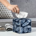 thumbnail image 6 of Gukieu Tropical Leaves Print Leather Tissue Box, PVC Waterproof Velcro Opening and Closing Square Tissue Box Holder, Suitable for Home and Office Decoration, 6 of 7