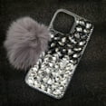 thumbnail image 5 of Compatible with iPhone 14 Bling Case Luxury 3D Sparkle Diamond Crystal Rhinestones for Women Girls Glitter Case with Cute Furry Plush Ball Pendant Soft TPU Bumper Shiny Gemstone Cover, 5 of 13
