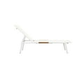 thumbnail image 2 of Benjara Shia 79 Inch Chaise Lounger, White Aluminum Frames, Teak Accent, Set of 2, 2 of 5
