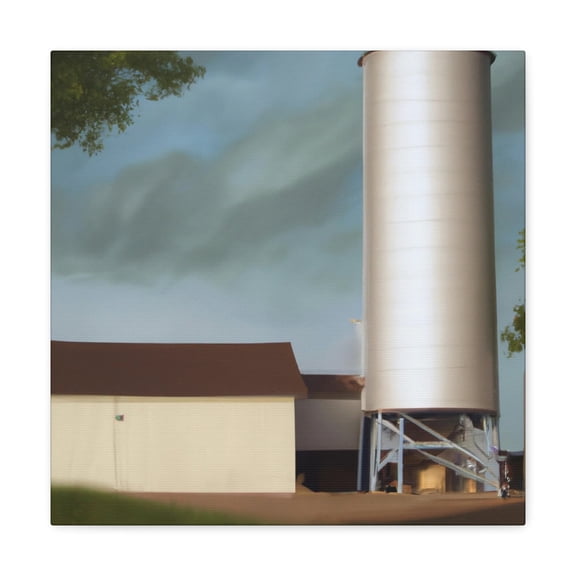 Silo in Moonlight Glow - Canvas