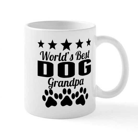 CafePress - World's Best Dog Grandpa Mugs - 11 oz Ceramic Mug - Novelty Coffee Tea Cup