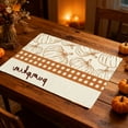 thumbnail image 4 of Apmemiss Linen Thanksgiving Placemat 18x12 Inch, Heat Resistant Table Mat for Holiday Dining, Absorbent Washable Fall Table Decor, Orange Harvest Themed Kitchen Accessory, 4 of 6