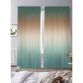thumbnail image 2 of Green Brown Ombre Sheer Curtains 108 Inch Length 2 Panels Set, Modern Gradient Abstract Art Voile Window Treatment Semi Sheer Long Curtains Drapes for Bedroom/Living Room/Kitchen 52"x108"x2, 2 of 7