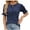 Navy, variant on Fesfesfes Womens Basics Top Women's Short Sleeve Summer Solid V Neck Casual Tops Regular Blouse Tops Short Sleeve Tops for Women M(US:6)